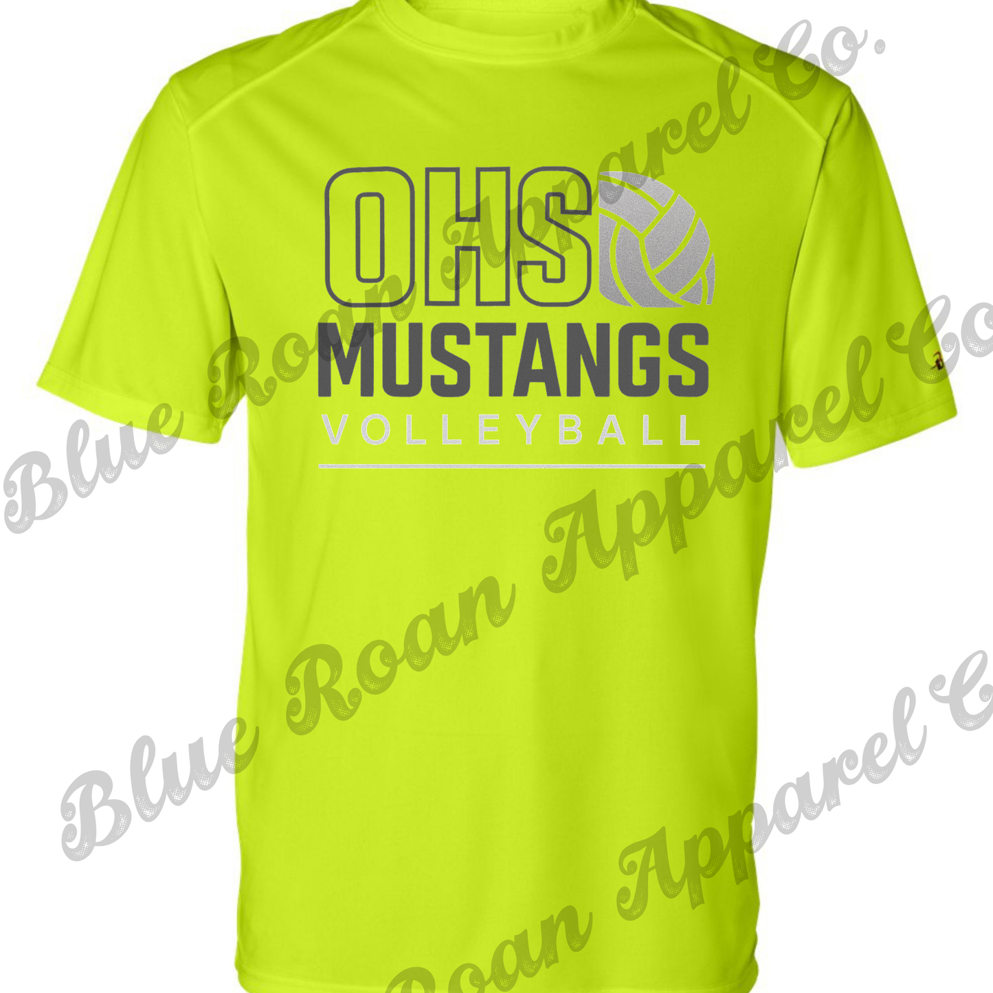 Safety Yellow Mustangs Volleyball Regular Tee