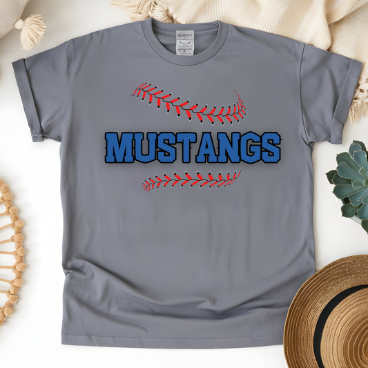 Mustangs Baseball laces Tee