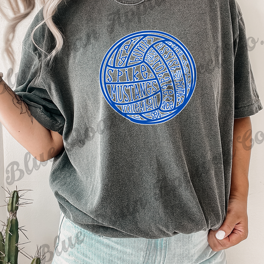 Mustang Volleyball word collage Tee
