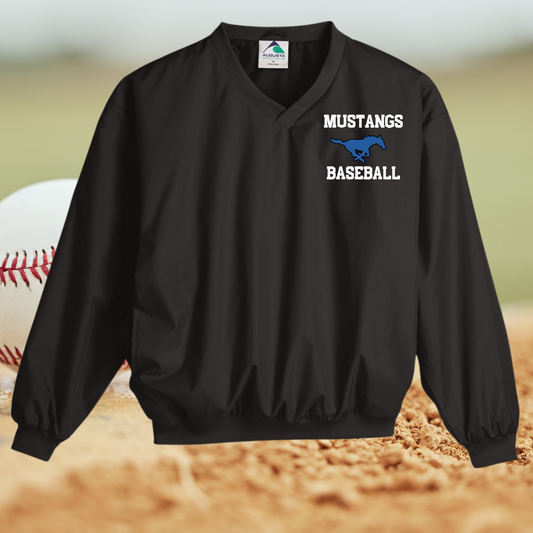 Mustangs Baseball Vneck Windbreaker (Embroidered)