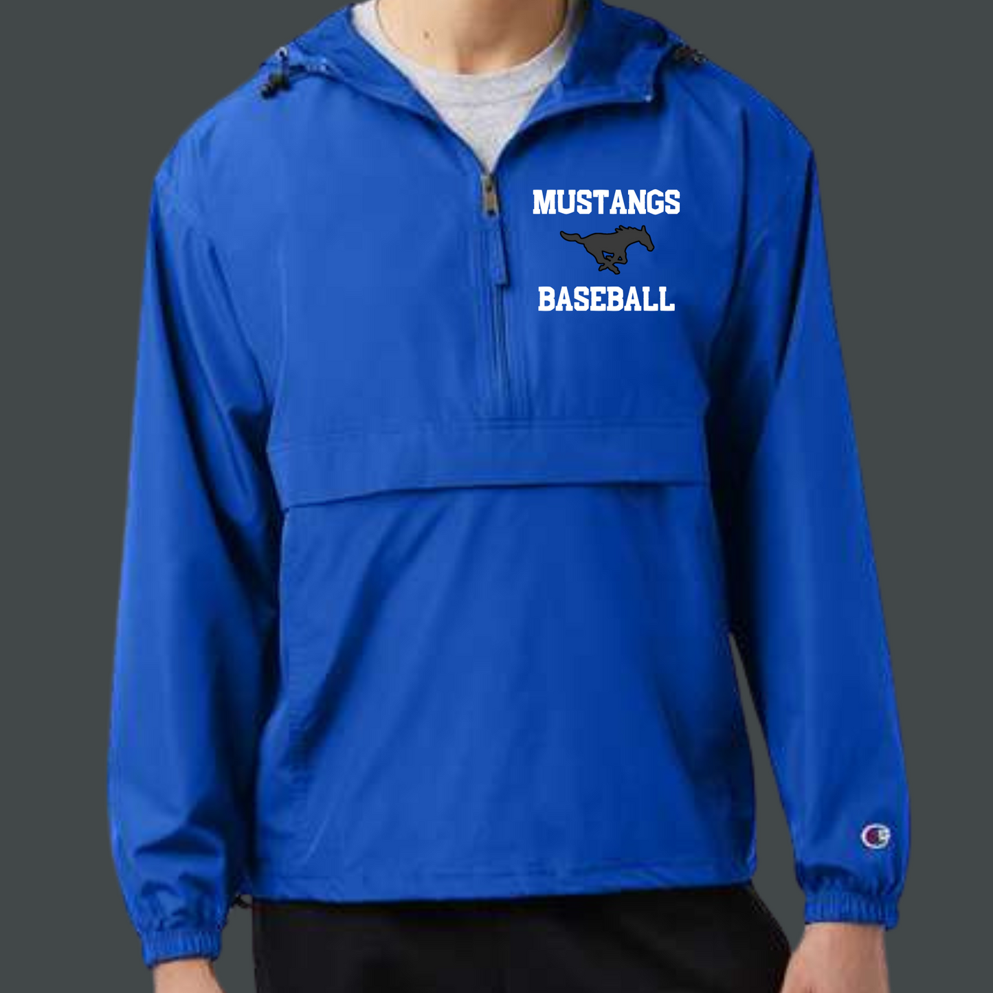 Mustangs Baseball Quarter zip Windbreaker (embroidered)