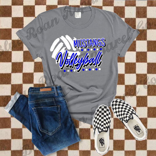Mustangs Volleyball Dot Tee