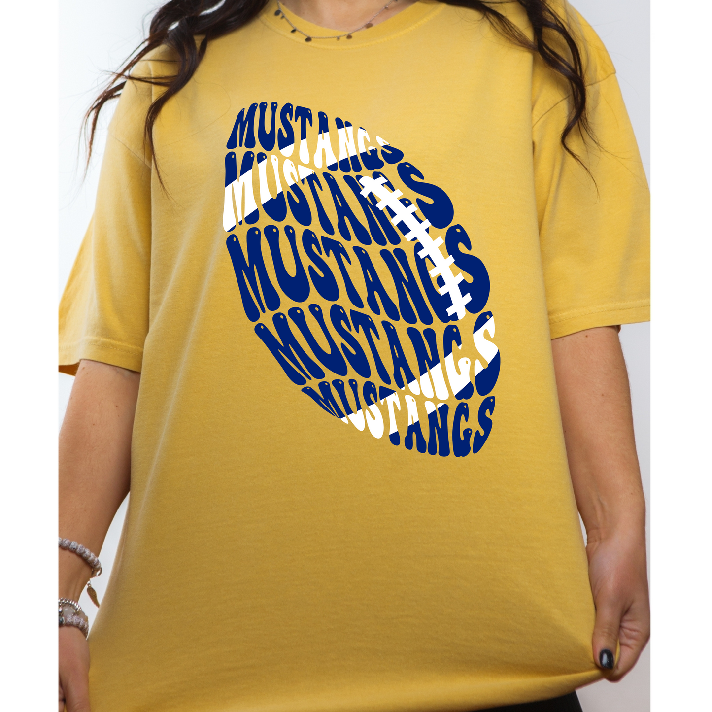 Blue Groovy Football Tee