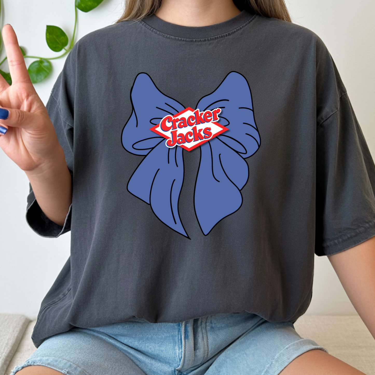 Cracker Jacks Blue Bow Tshirt