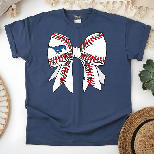 Mustangs Baseball Bow Tee