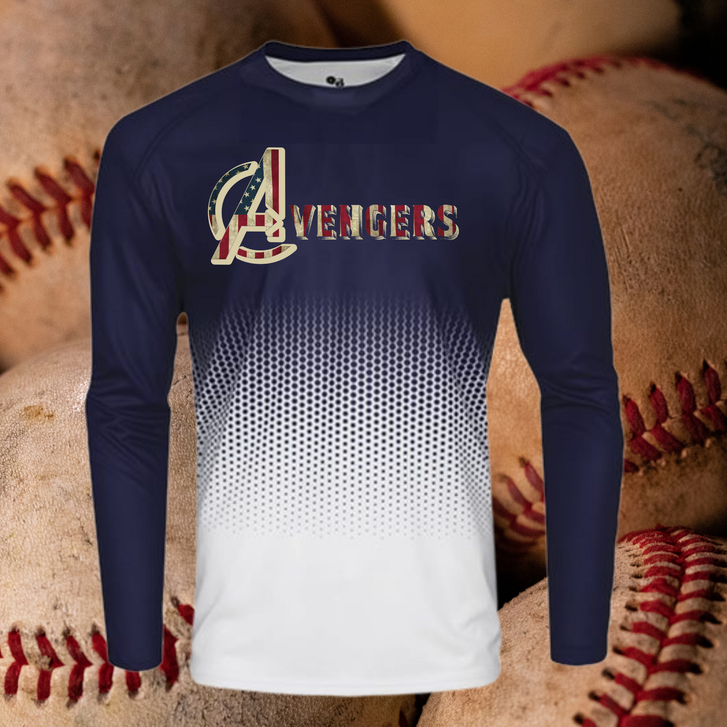 Avengers Dri Fit Ombre Long Sleeve Tee