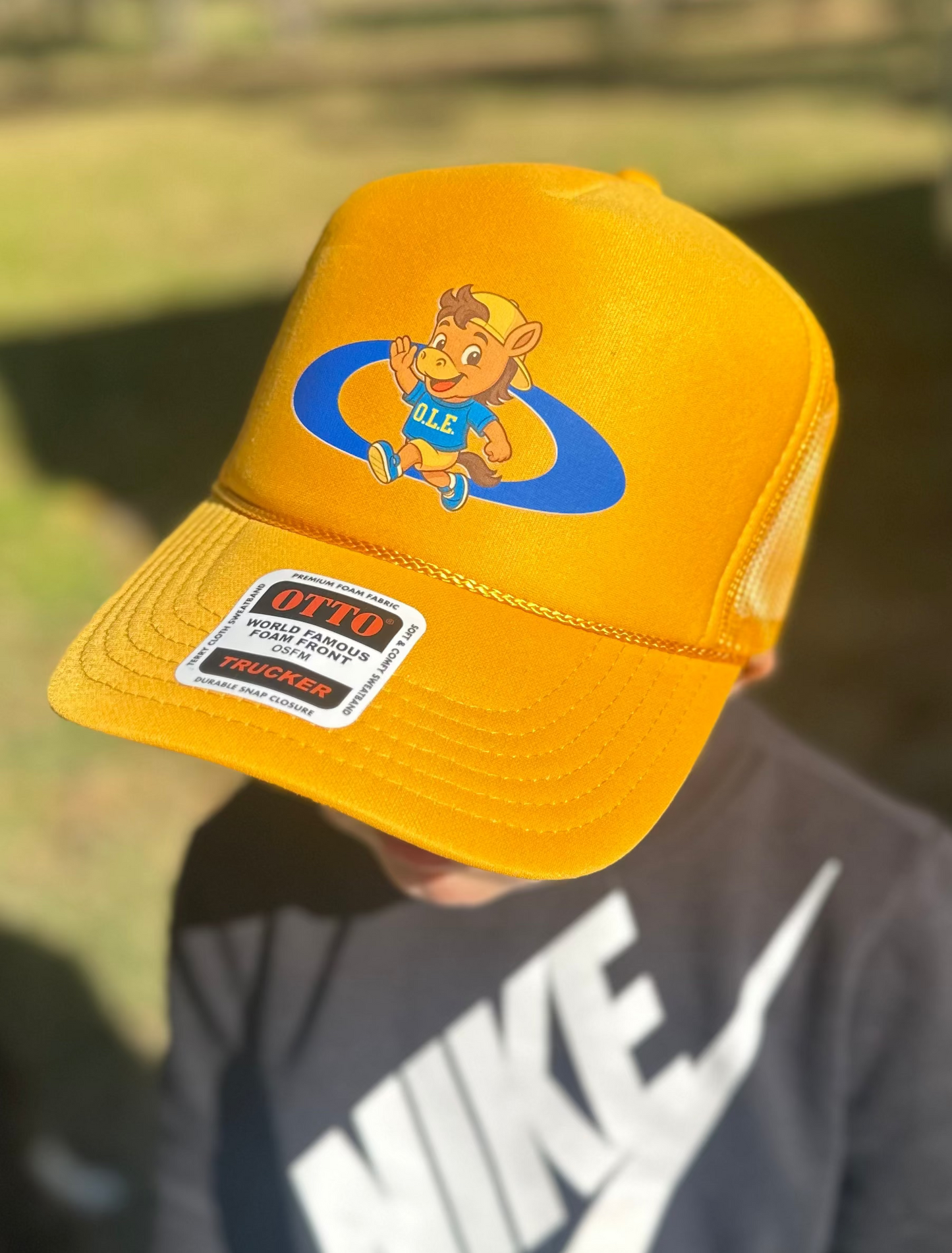 Yellow Mustang Max Trucker Hat