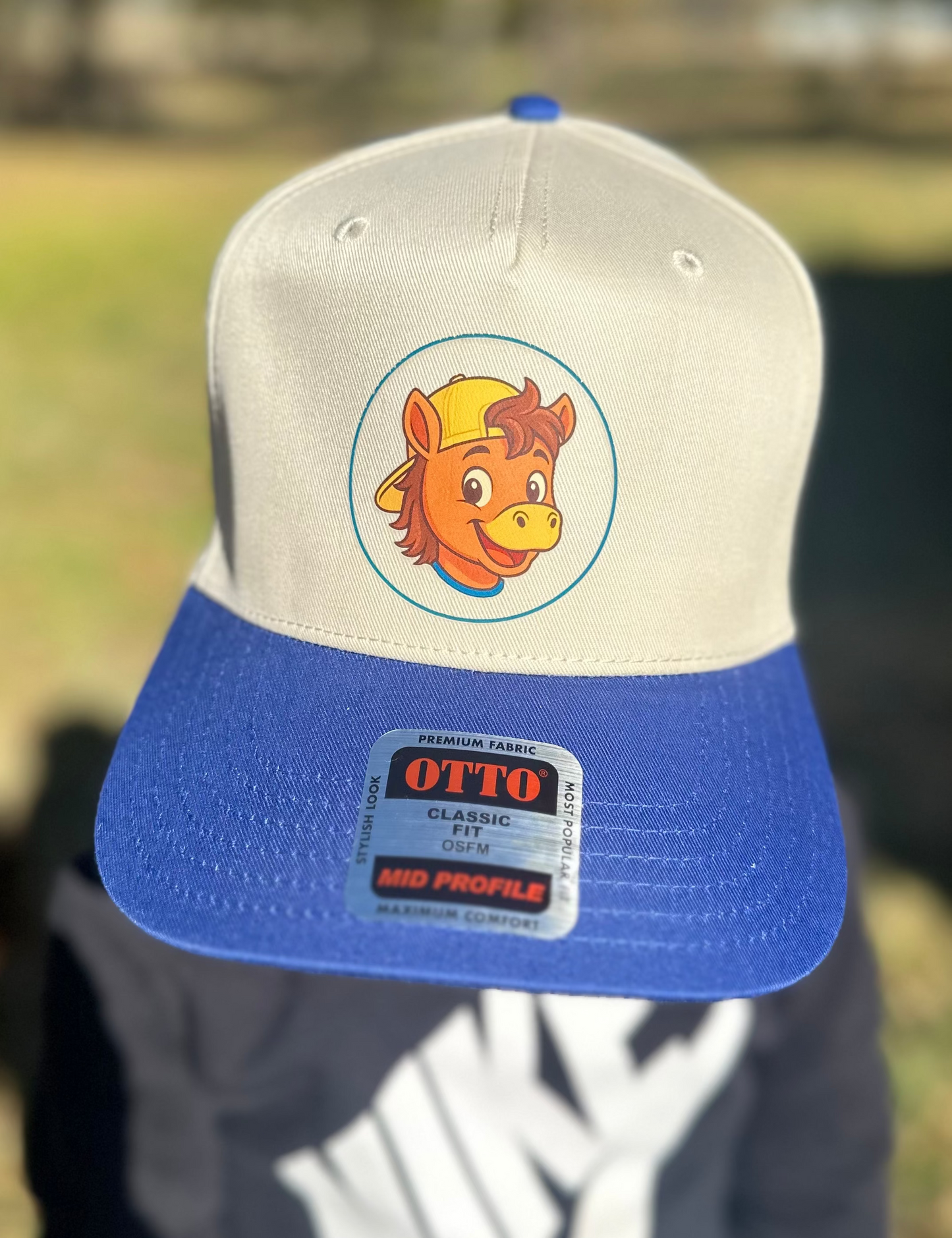 Blue and Canvas Mustang Max Trucker Hat