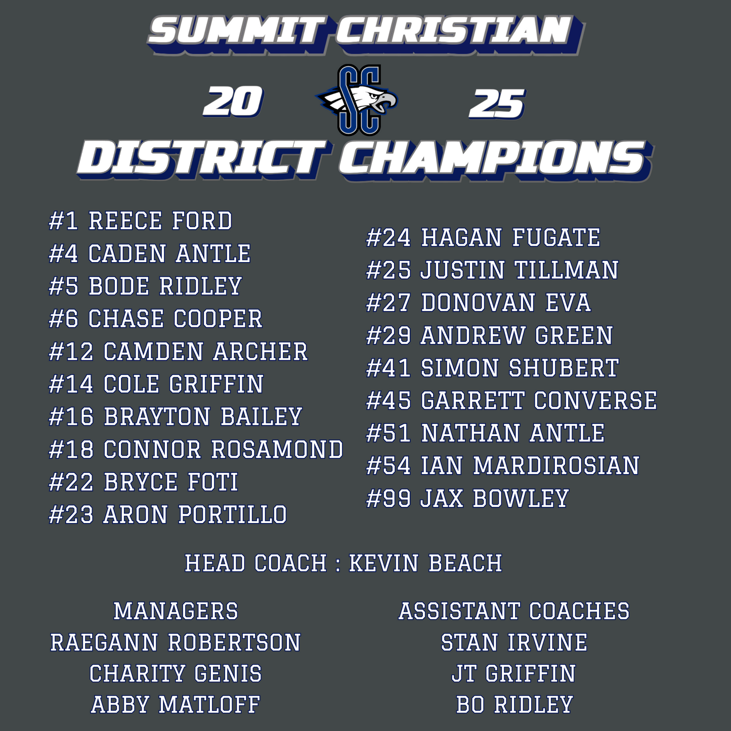 SC district baseball tee