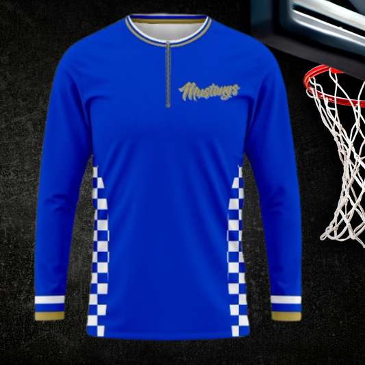 Mustangs Checkered Long Sleeve quarter zip