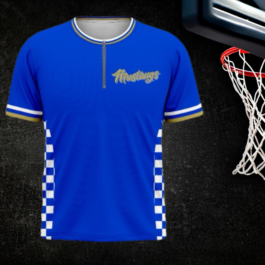 Mustangs Checkered Short Sleeve quarter zip