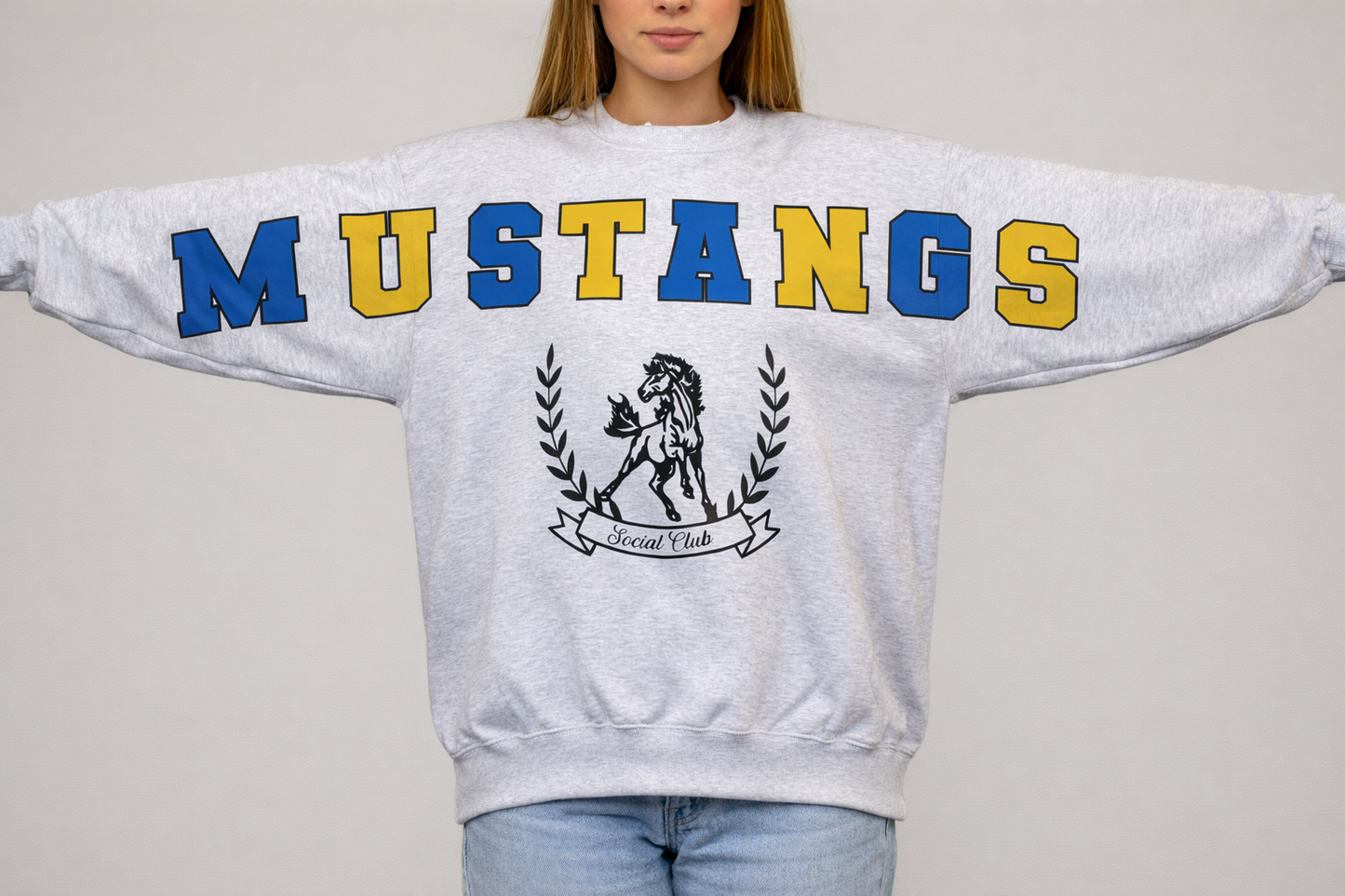 Varsity mustangs crew neck