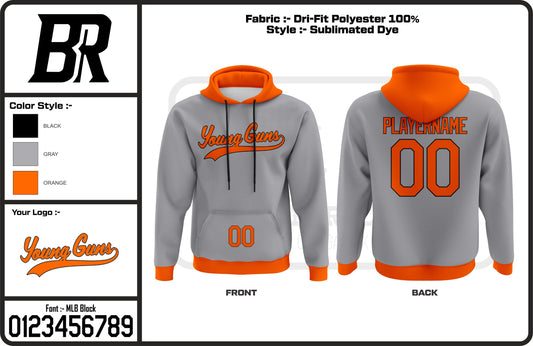 Young Guns Grey Custom Sublimated Hoodie