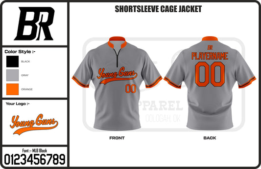 Young Guns Custom  Grey LONG Sleeve Cage Jacket
