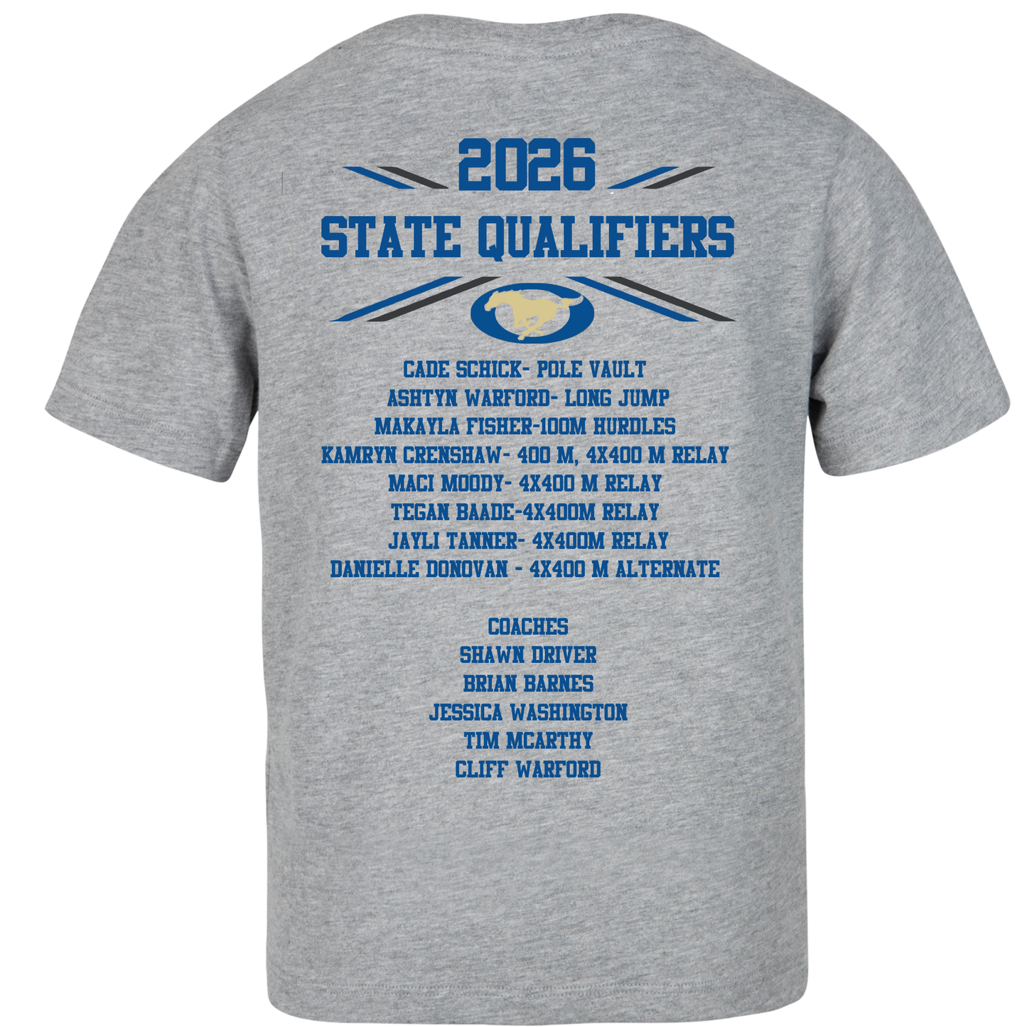 Mustangs Track State tee 2026