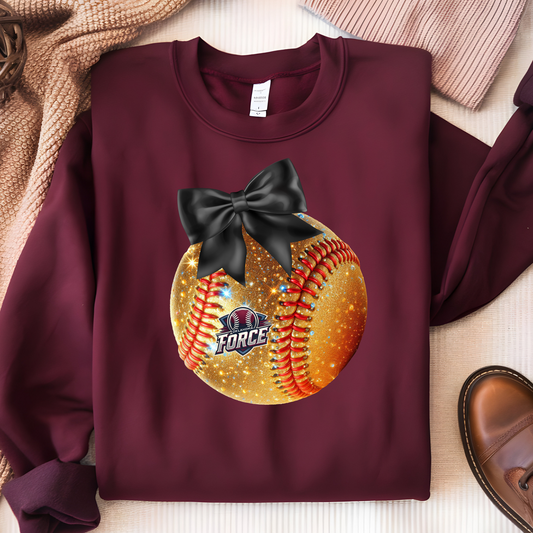 Force Glitter Bow Softball Tee