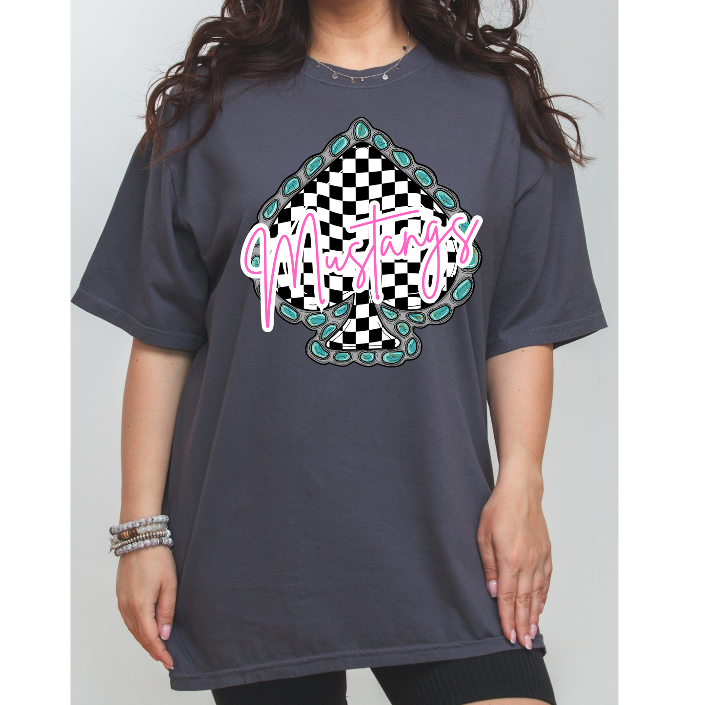 Mustangs checkered spade