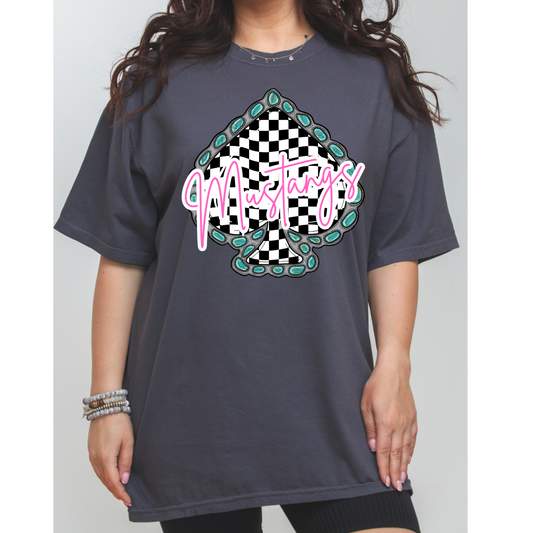 Mustangs checkered spade