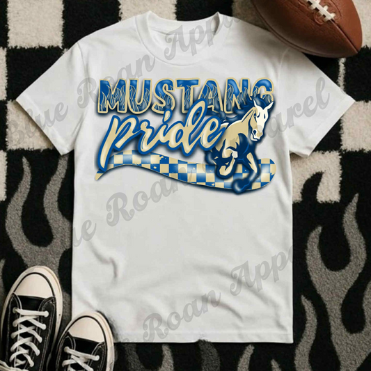 Youth Mustang Pride Flame and Check
