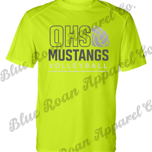 Safety Yellow Mustangs Volleyball Dri Fit Tee